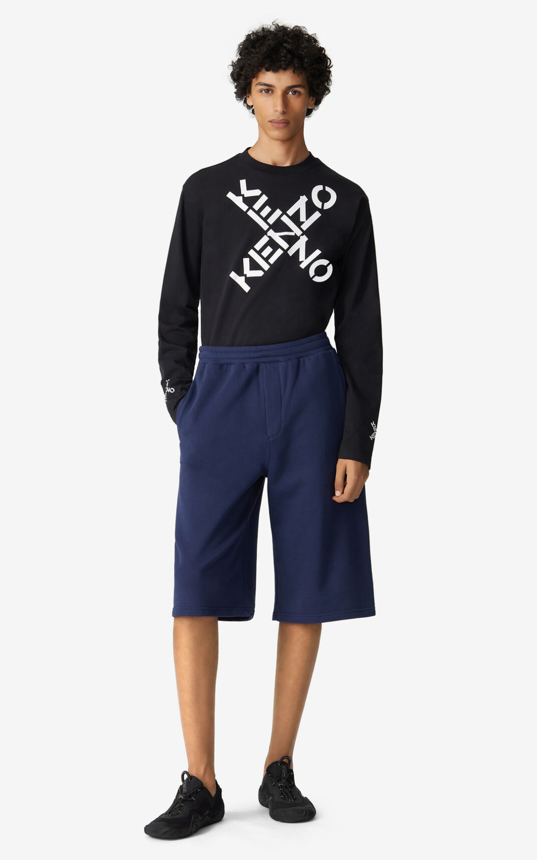 Pantalones Cortos Kenzo Oversized Sport Little X Hombre Azules UJW983720